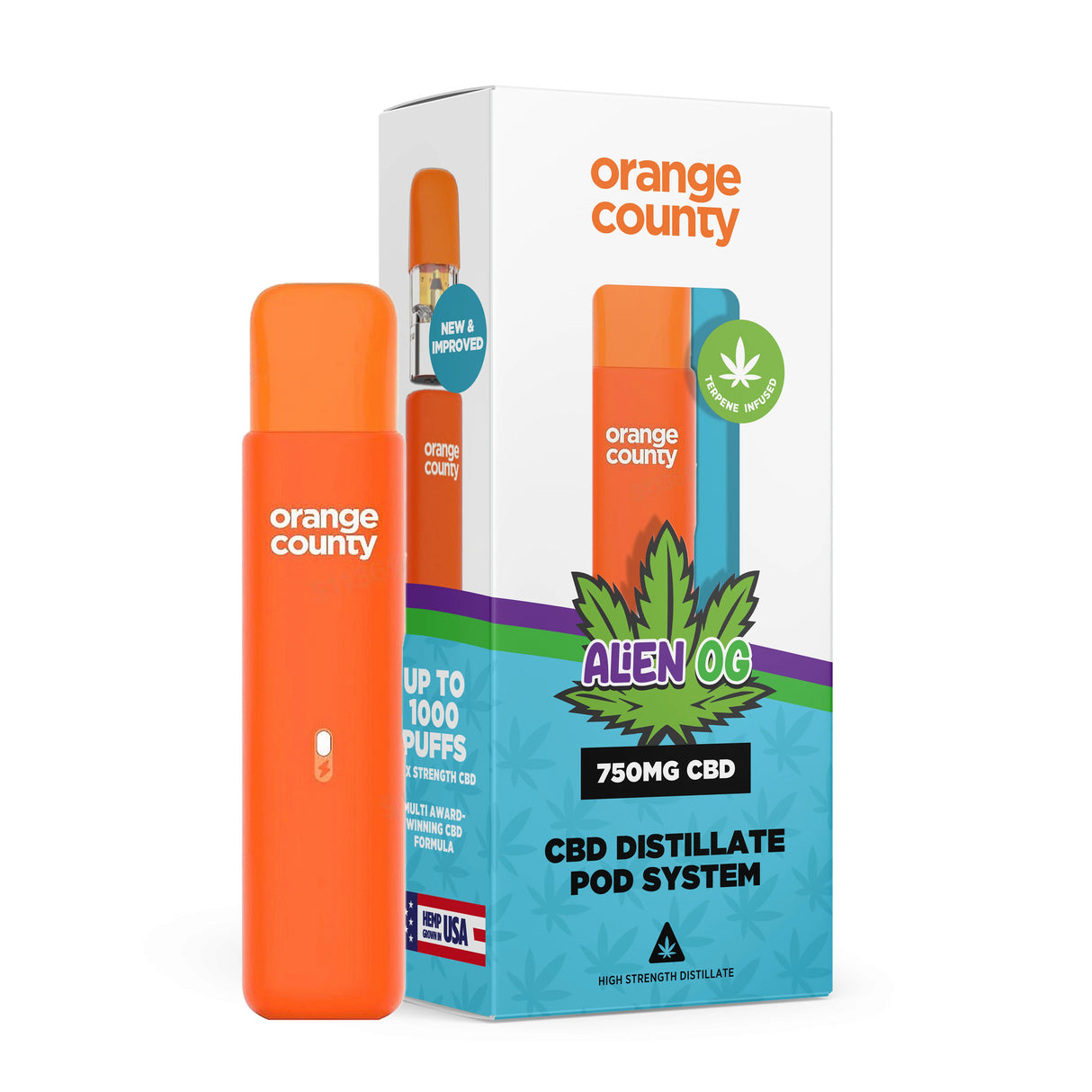 Orange County CBD Rechargeable Vape Pen – 750mg Broad Spectrum CBD