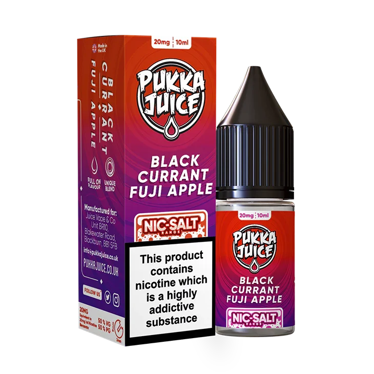 Blackcurrant Fuji Apple Nic Salt By Pukka Juice