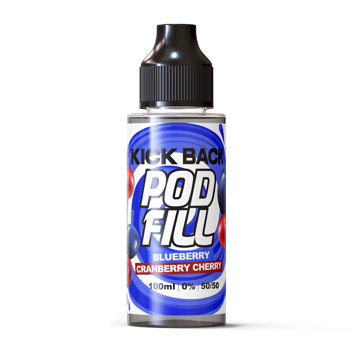 Blueberry Cherry Cranberry By Kick Back Pod Fill E-Liquid 100ml Shortfill