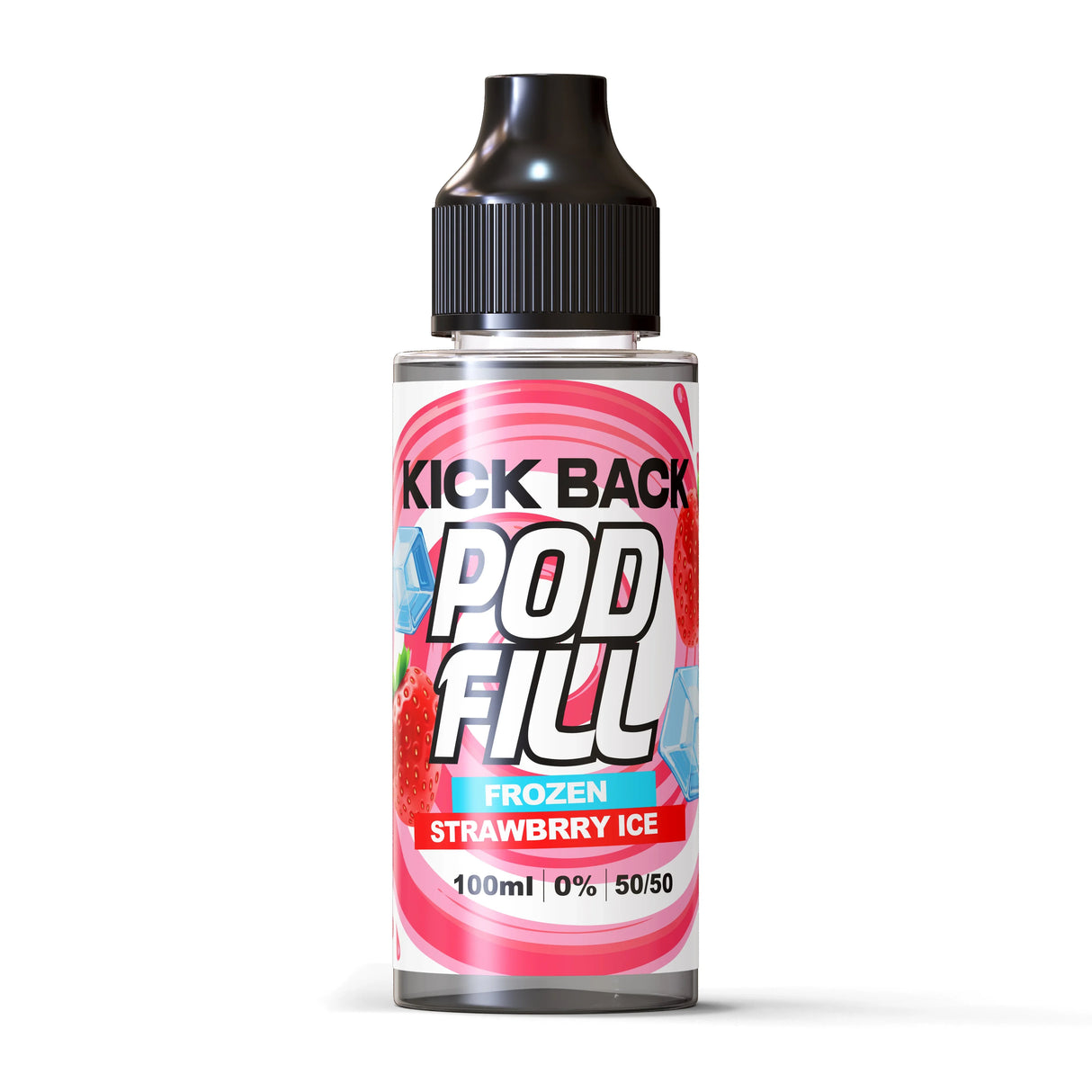 Strawberry Ice By Kick Back Pod Fill E-Liquid 100ml Shortfill
