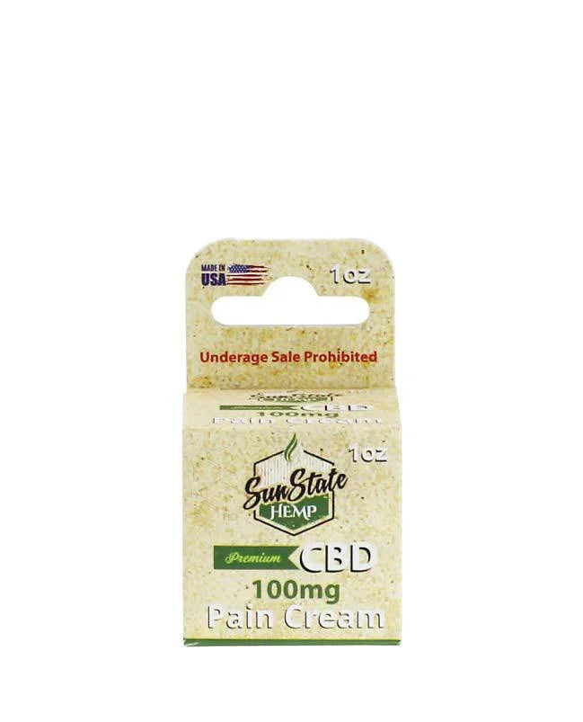 SunState Hemp CBD 1oz Pain Cream 100mg - I Love Vapour Skincare Sun State Hemp