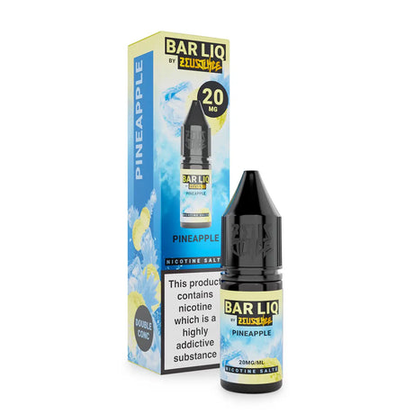 Pineapple Barliq by Zeus Juice 10ml nicotine salts bottle on white background