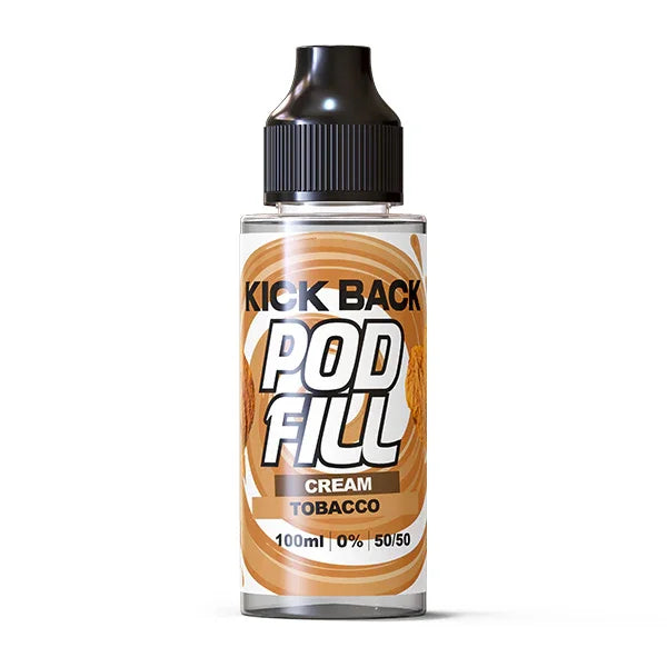 Cream Tobacco By Kick Back Pod Fill E-Liquid 100ml Shortfill