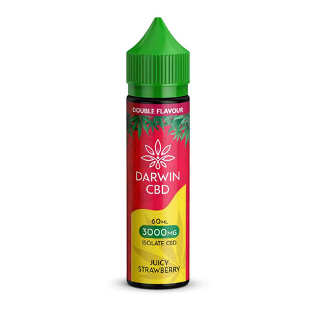 Juicy Strawberry by Darwin CBD 3000mg isolate 60ml e-liquid bottle