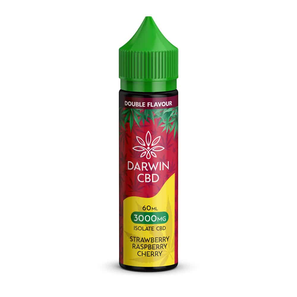 Strawberry Raspberry Cherry by Darwin CBD 3000mg isolate 60ml e-liquid bottle