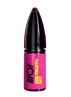 RIOT X Sour Pineapple Razz 10ml nic salt with pineapple chunks and raspberries

