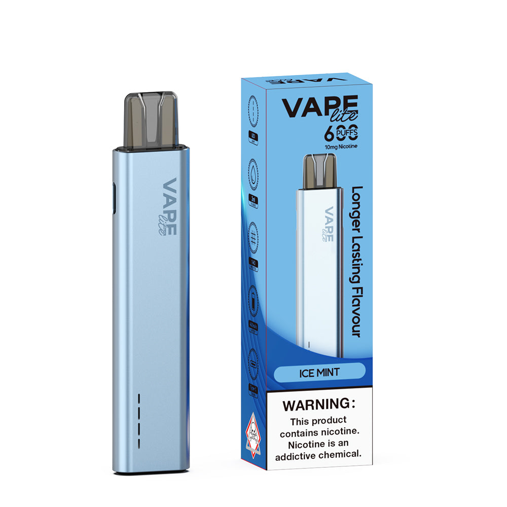 Vape Lite 600 rechargeable 600 puff menthol pod kit Type-C charging