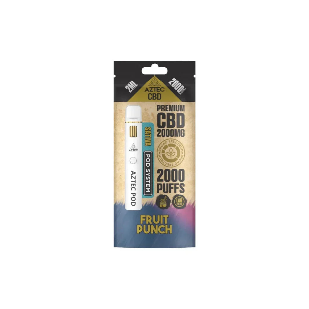 Aztec CBD 2000mg Broad Spectrum Starter Pro Pod Vape Kit