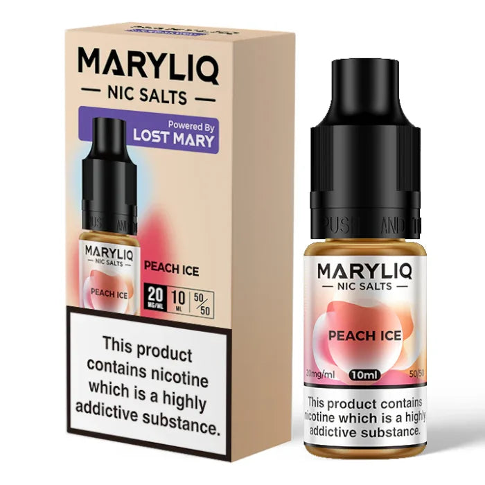 Peach Ice Ice By Lost Mary MARYLIQ Nic Salts 10ml