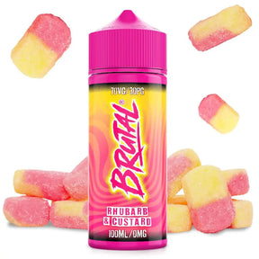 Rhubarb & Custard by Brutal 100ml shortfill e-liquid bottle