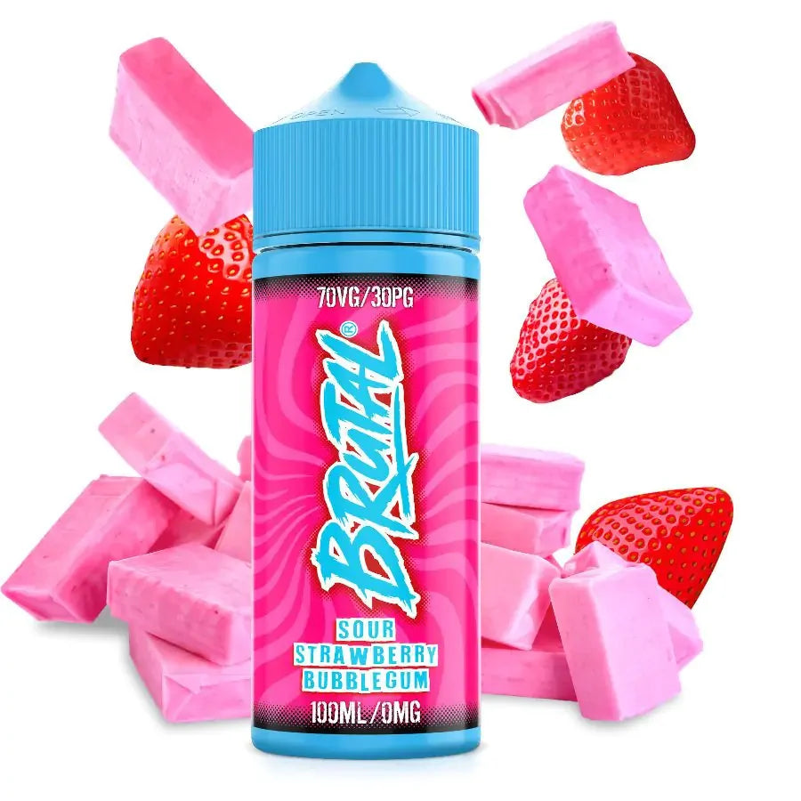 Sour Strawberry Bubblegum By Brutal E-Liquid 100ml Shortfill