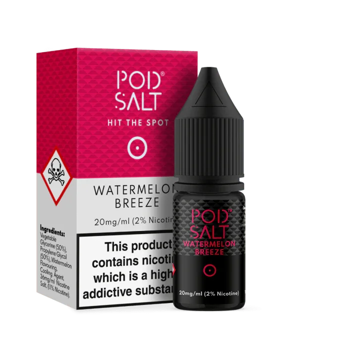 POD SALT WATERMELON BREEZE 10ML NICOTINE SALT - I Love Vapour nic salts POD SALT